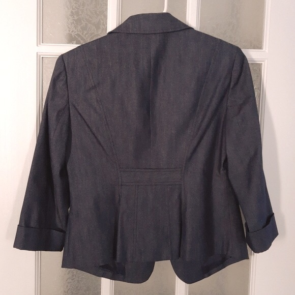 Denim Chambray Blazer Jacket - Picture 2 of 6
